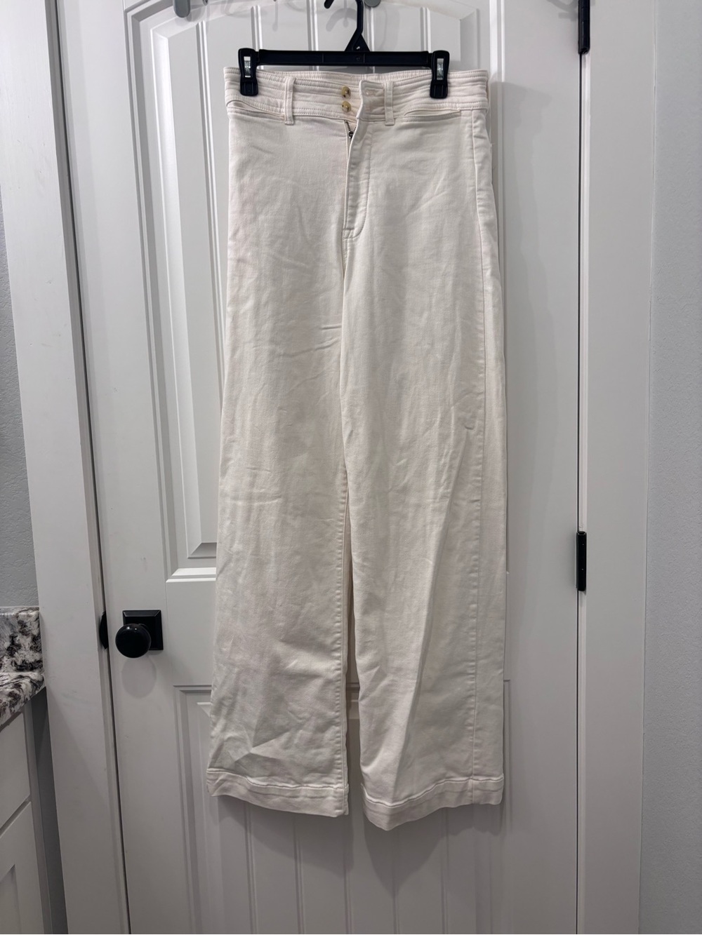 Faherty Soft Cream Jeans with Subtle Stitching